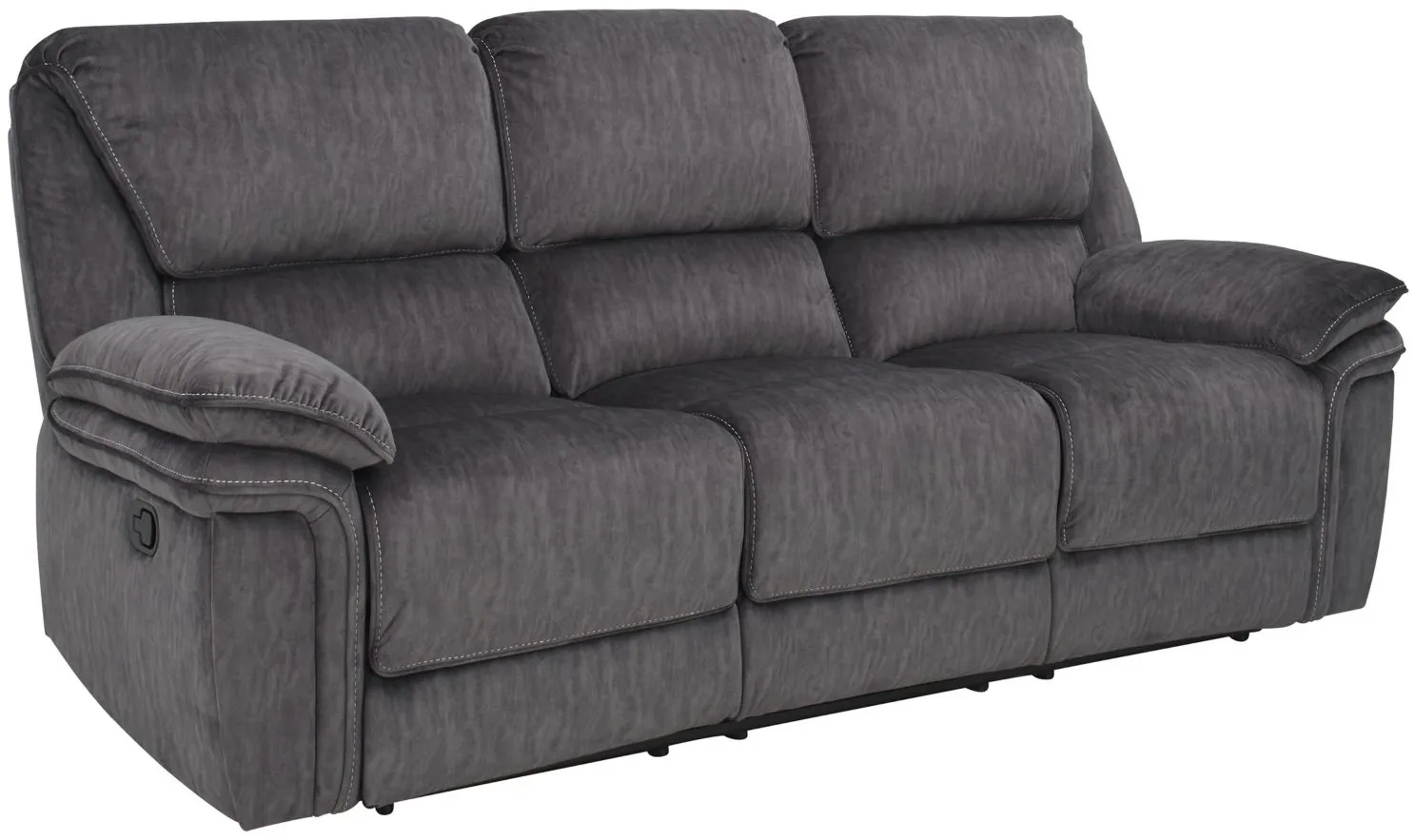 Portman Microfiber Reclining Sofa in Gray by Bellanest