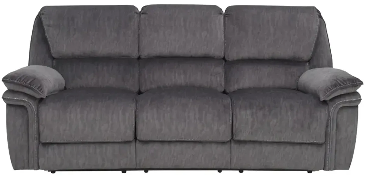 Portman Microfiber Reclining Sofa in Gray by Bellanest