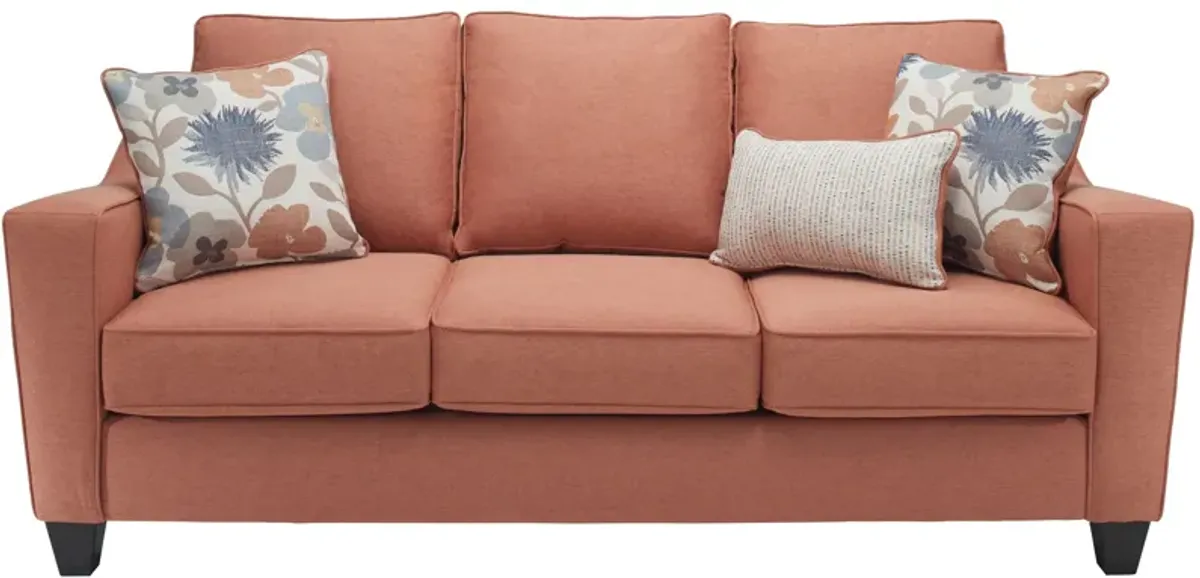 Flora Sofa in Laurent Coral by Fusion Furniture