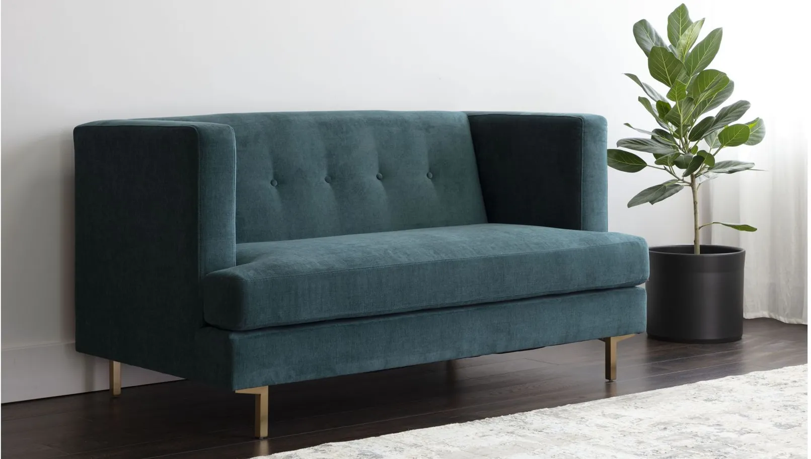 Sheridan 2 Seater Sofa in Danny Teal by Sunpan