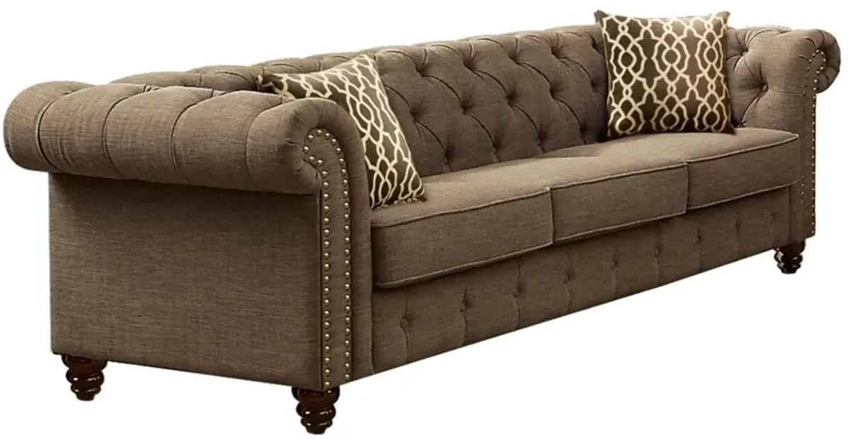 Malley Sofa in Brown by HomeRoots