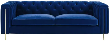 Charlene Button Tufted Sofa in Blue by Steve Silver Co.