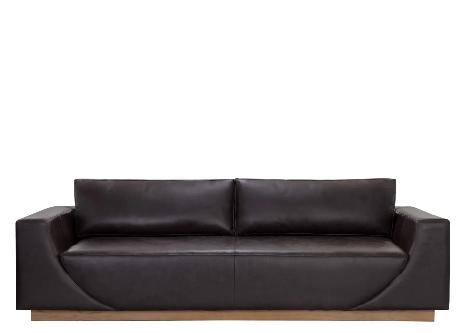 Anakin Sofa in Warm Black Leather by Sunpan