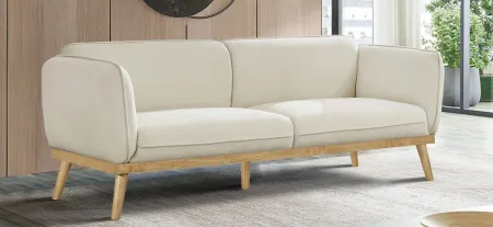 Nolita Boucle Fabric Sofa in Cream by Meridian Furniture