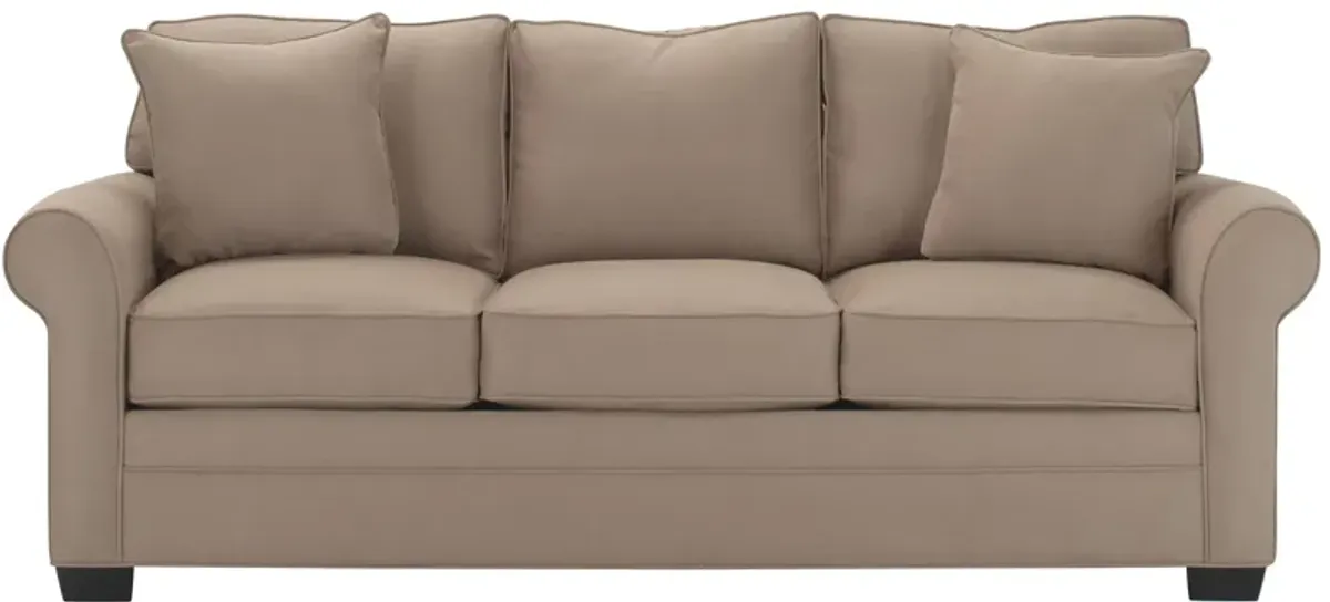 Glendora Sofa in Suede So Soft Khaki by H.M. Richards