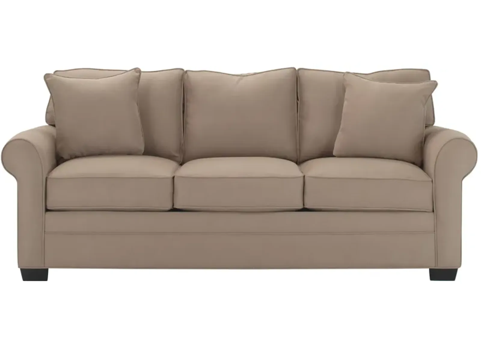 Glendora Sofa in Suede So Soft Khaki by H.M. Richards