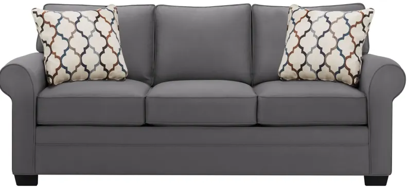 Glendora Sofa in Suede So Soft Slate by H.M. Richards