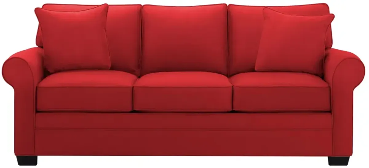 Glendora Sofa in Suede So Soft Cardinal by H.M. Richards