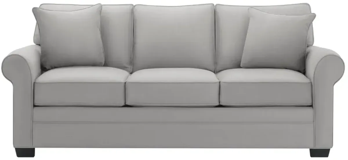 Glendora Sofa in Suede So Soft Platinum by H.M. Richards