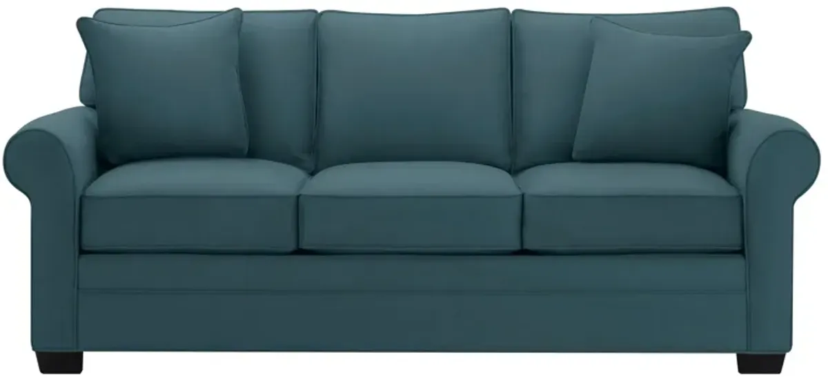 Glendora Sofa in Suede So Soft Lagoon by H.M. Richards