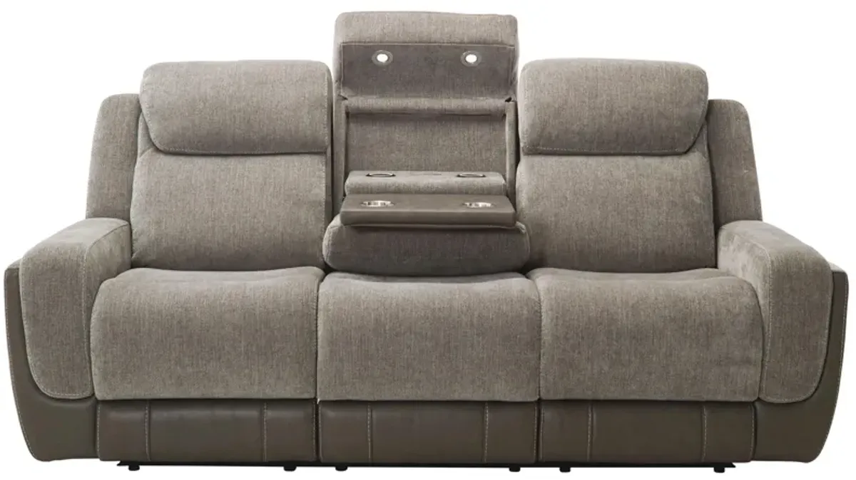 Novah Zero Gravity Power Sofa w/ Power Headrest and Drop Down Table