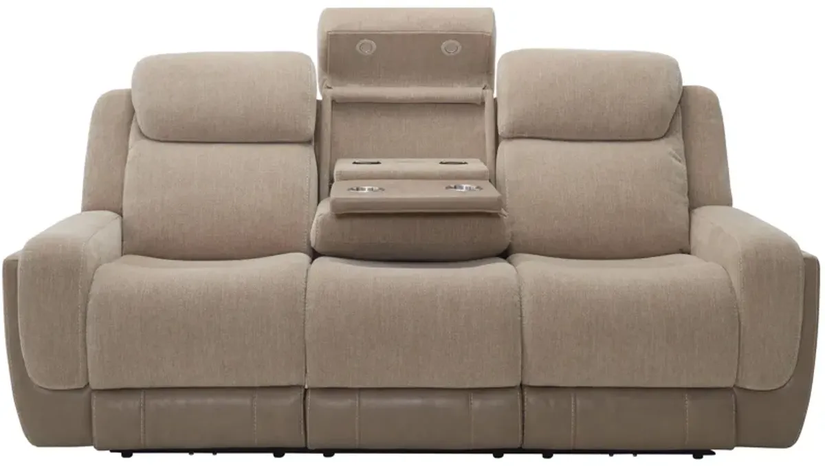 Novah Zero Gravity Power Sofa w/ Power Headrest and Drop Down Table