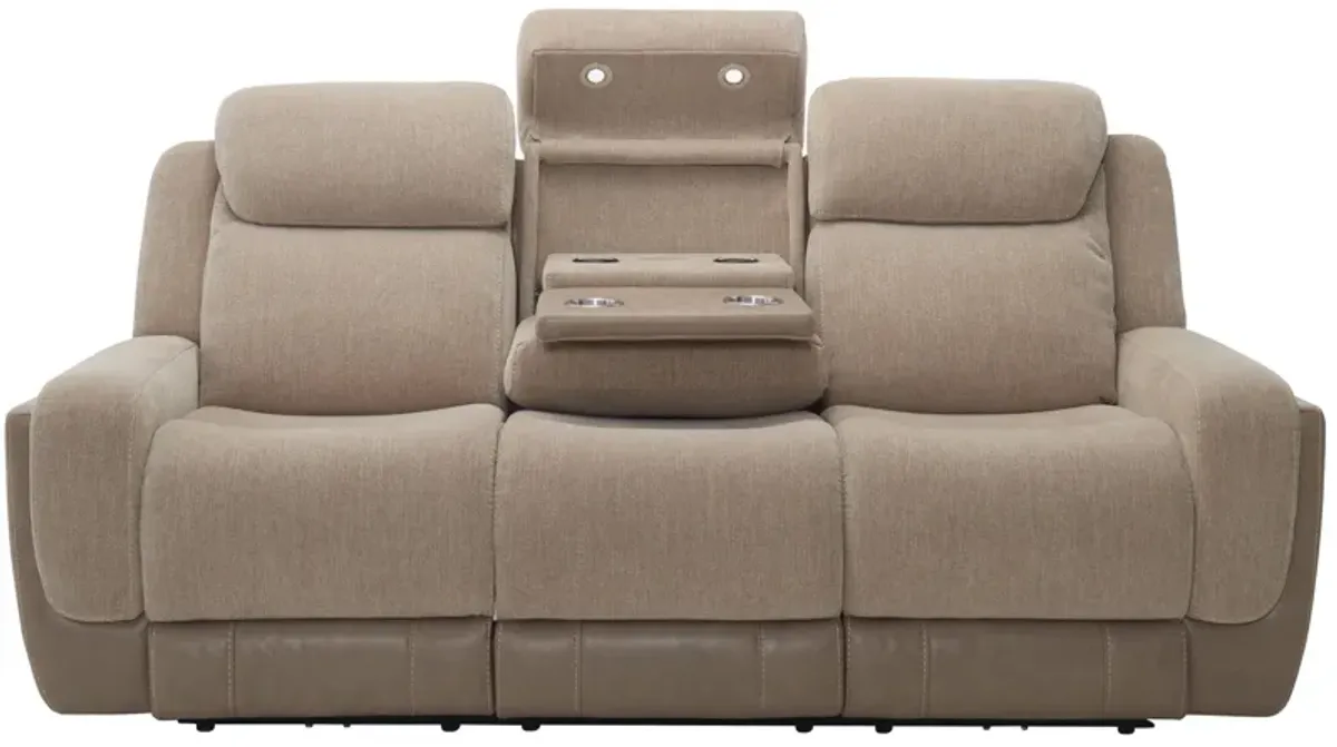 Novah Zero Gravity Power Sofa w/ Power Headrest and Drop Down Table