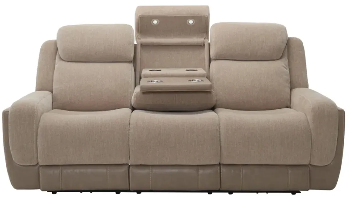 Novah Zero Gravity Power Sofa w/ Power Headrest and Drop Down Table