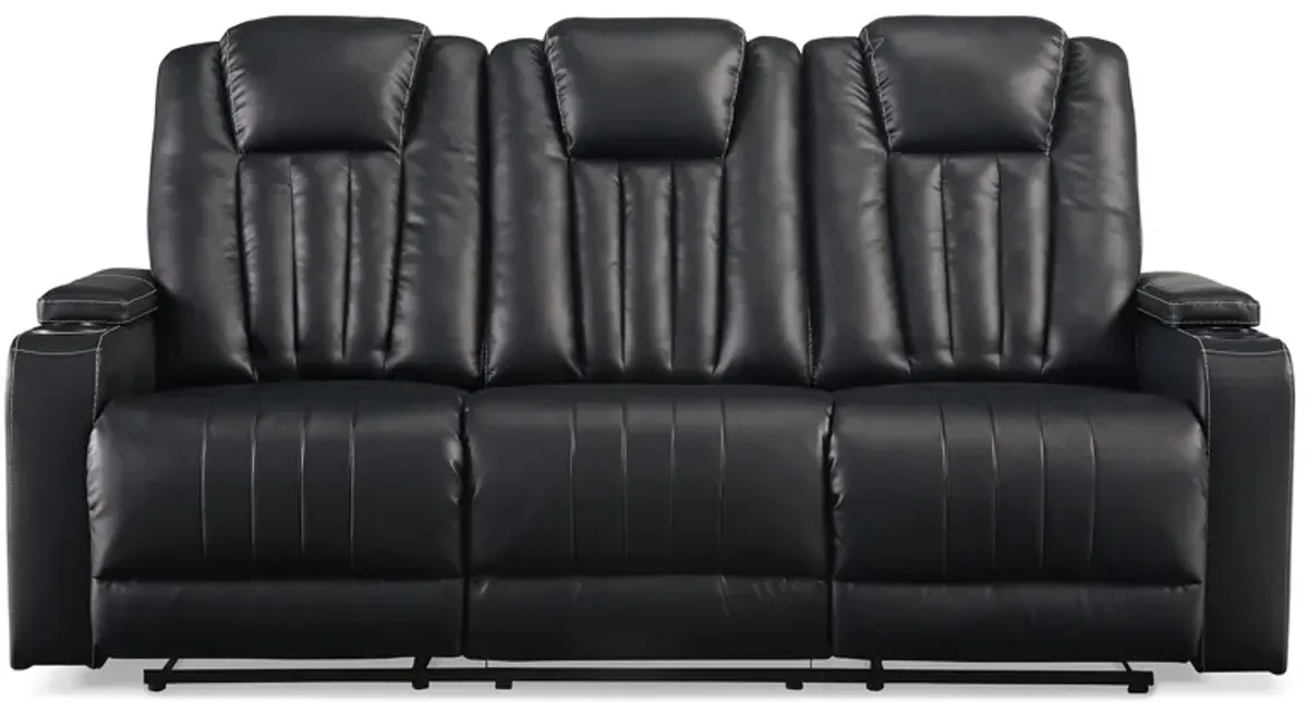 Center Point Reclining Sofa in Black by Ashley Furniture