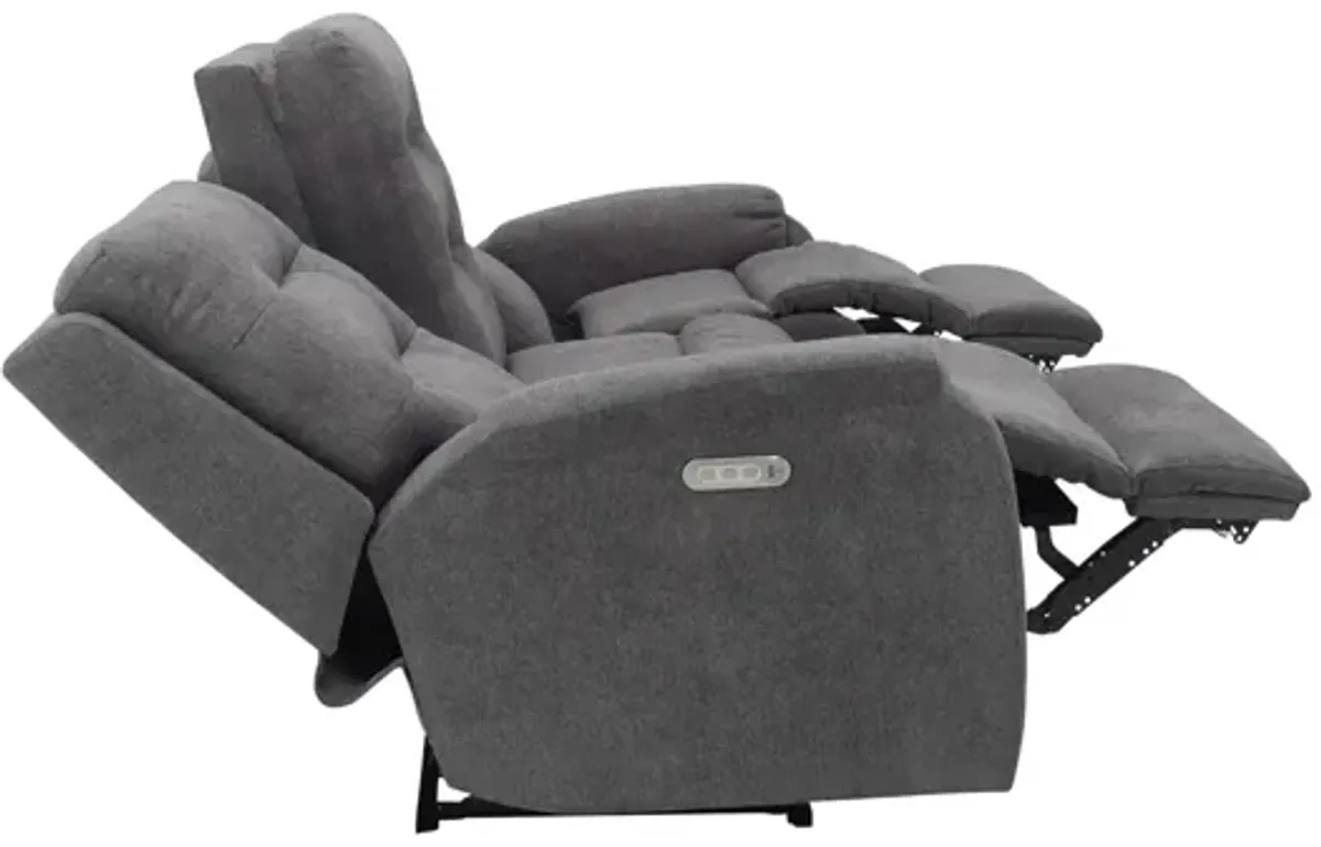 Halenbeck Triple Power Sofa in Dark Gray by Flexsteel