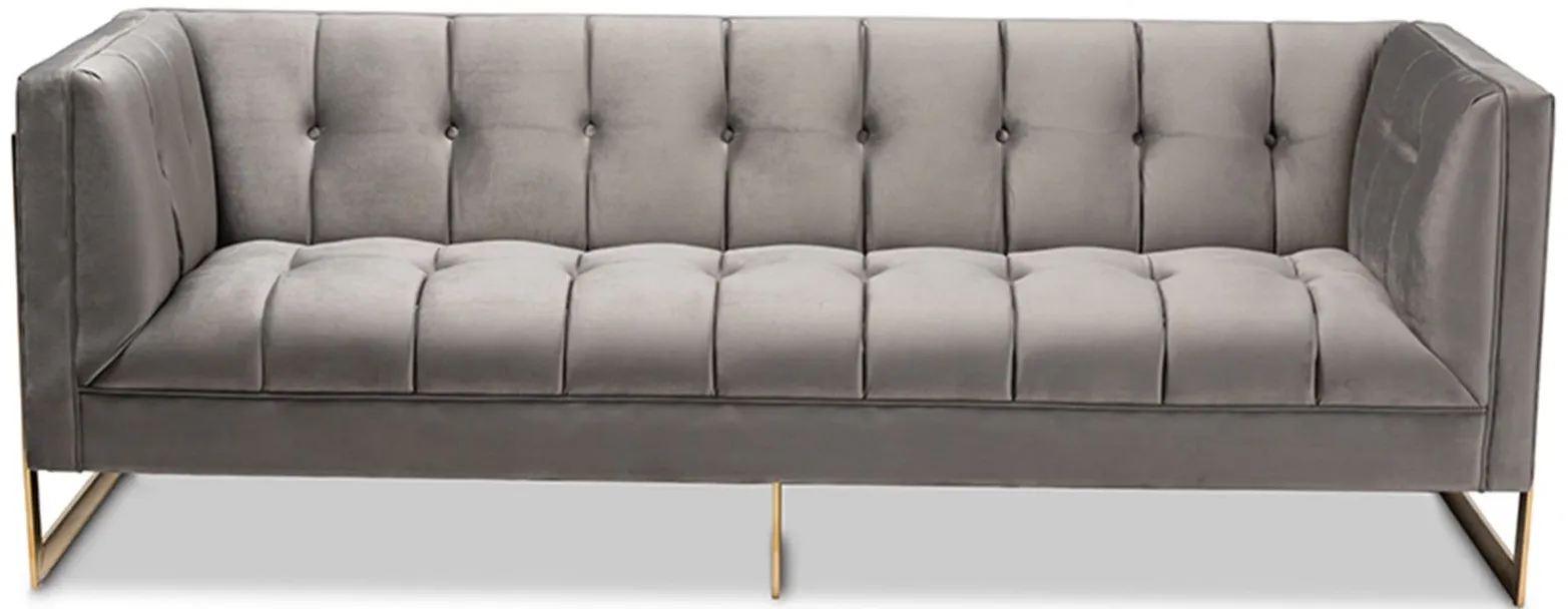 Ambra Sofa in Gray/Gold by Wholesale Interiors