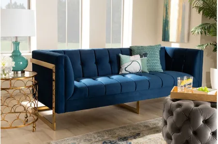 Ambra Sofa in Royal Blue/Gold by Wholesale Interiors