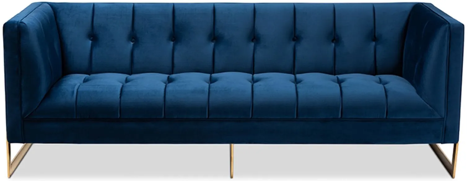 Ambra Sofa in Royal Blue/Gold by Wholesale Interiors