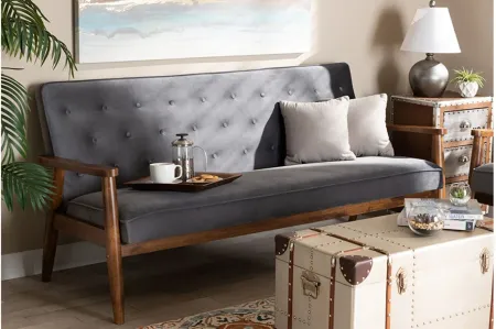 Sorrento Sofa in Gray/Brown by Wholesale Interiors