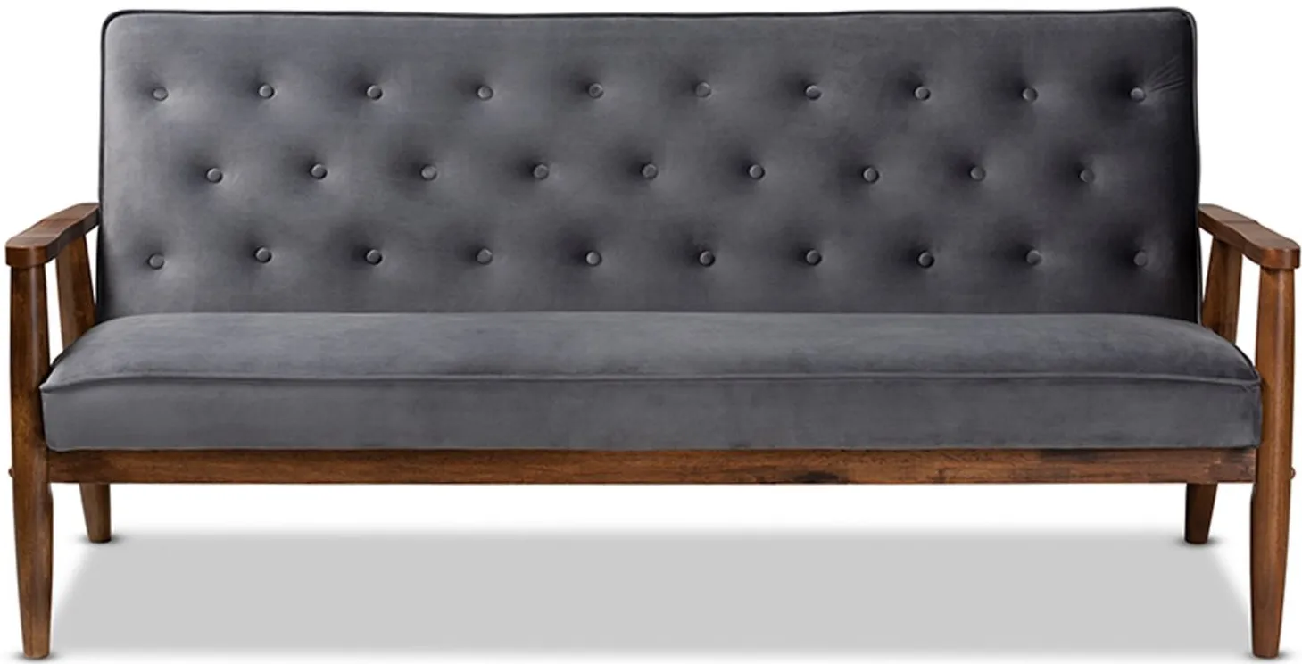 Sorrento Sofa in Gray/Brown by Wholesale Interiors