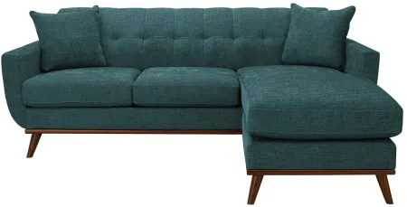 Milo Reversible Sofa Chaise in Elliot Teal by H.M. Richards