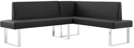Amanda Corner Sofa in Black by Armen Living