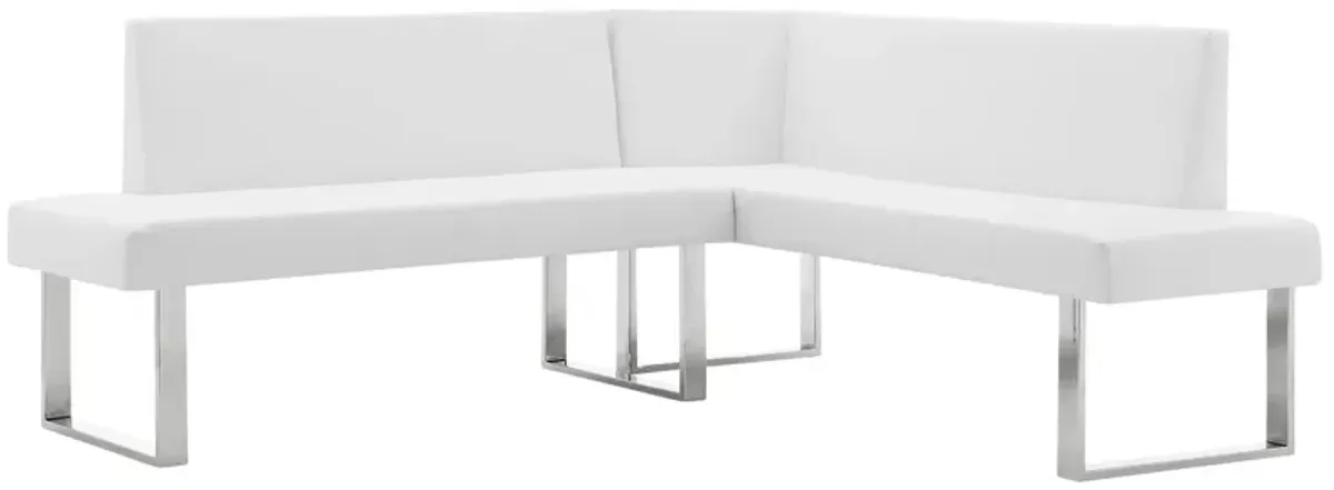 Amanda Corner Sofa in White by Armen Living