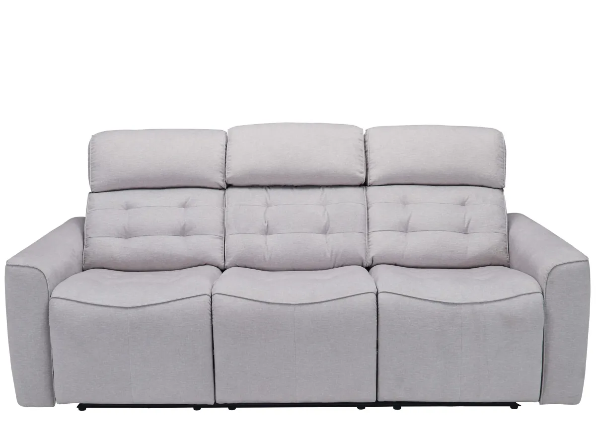 Hanlin Power Sofa w/ Power Headrest, Lumbar and Drop Down Table in Ashton Mushroom by Bellanest