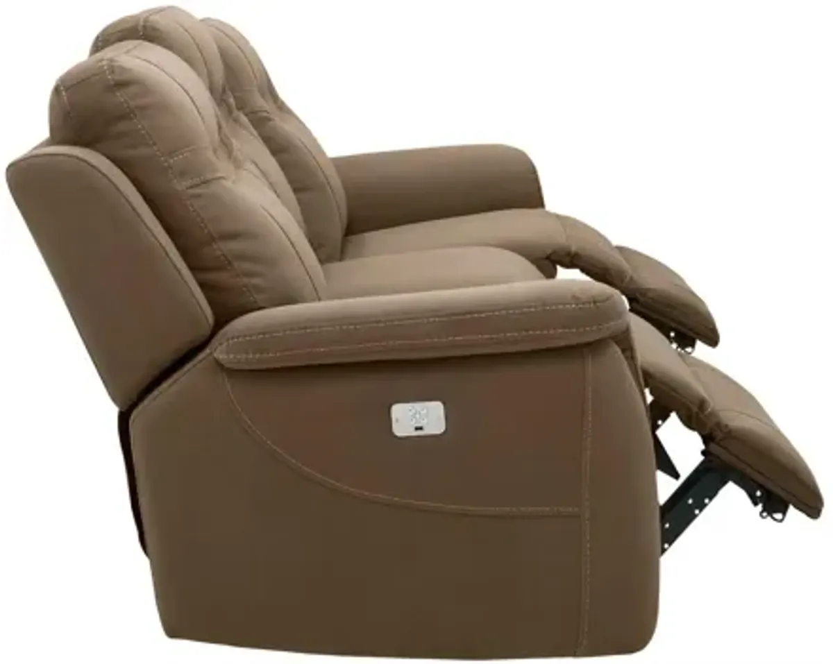 Stanfield Microfiber Power-Reclining Sofa w/ Power Headrest