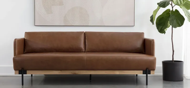 Saul Sofa in Shalimar Tobacco by Sunpan