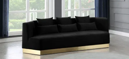 Marquis Velvet Sofa in Black by Meridian Furniture