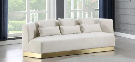 Marquis Velvet Sofa in Cream by Meridian Furniture