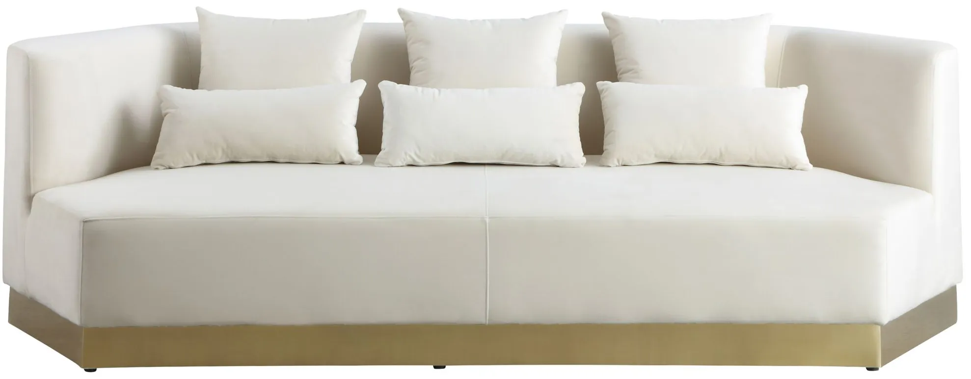 Marquis Velvet Sofa in Cream by Meridian Furniture
