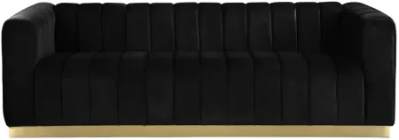 Marlon Velvet Sofa in Black by Meridian Furniture