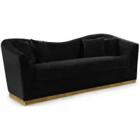 Arabella Velvet Sofa in Black by Meridian Furniture