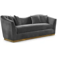 Arabella Velvet Sofa in Grey by Meridian Furniture