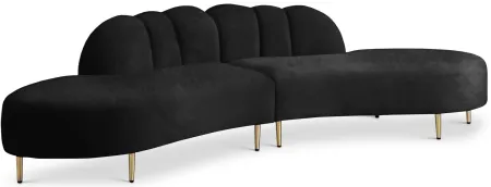 Divine Velvet 2pc. Sectional in Black by Meridian Furniture