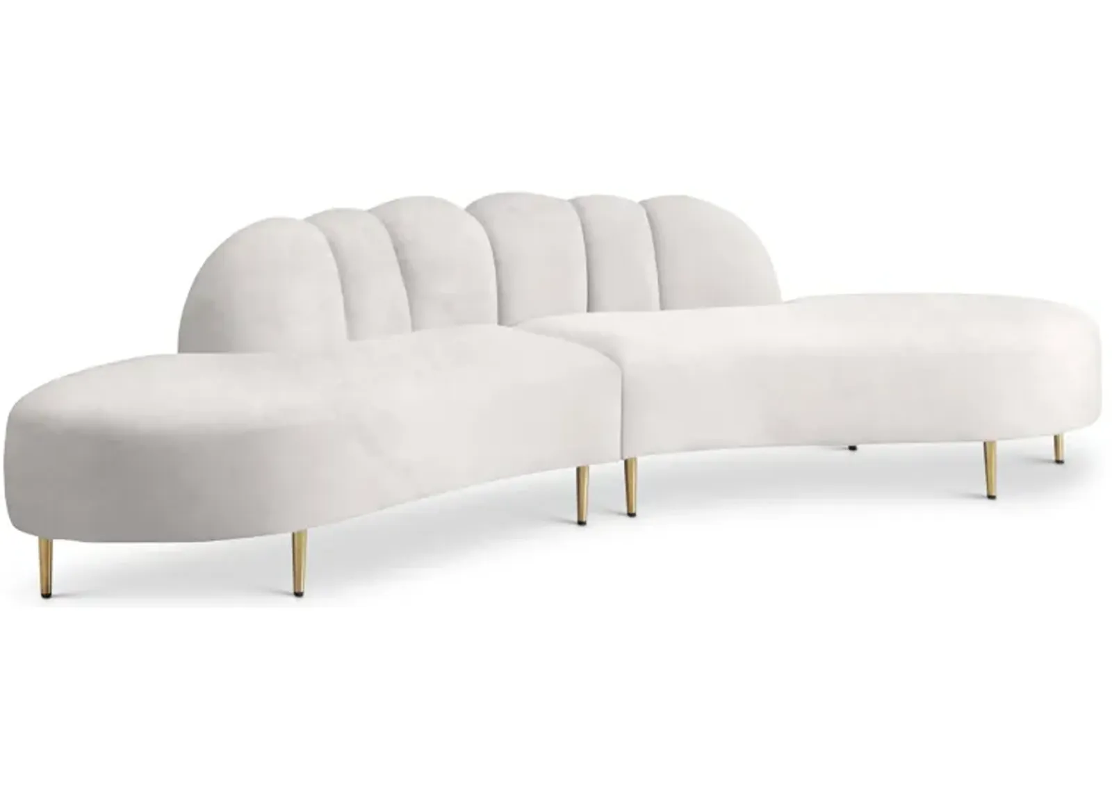 Divine Velvet 2pc. Sectional in Cream by Meridian Furniture