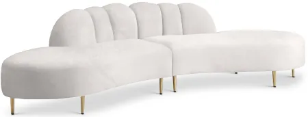 Divine Velvet 2pc. Sectional in Cream by Meridian Furniture