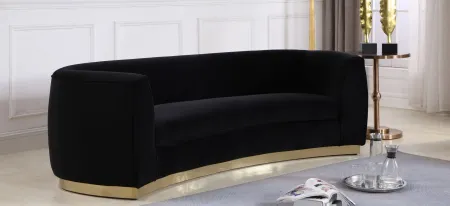 Julian Velvet Sofa in Black & Gold by Meridian Furniture