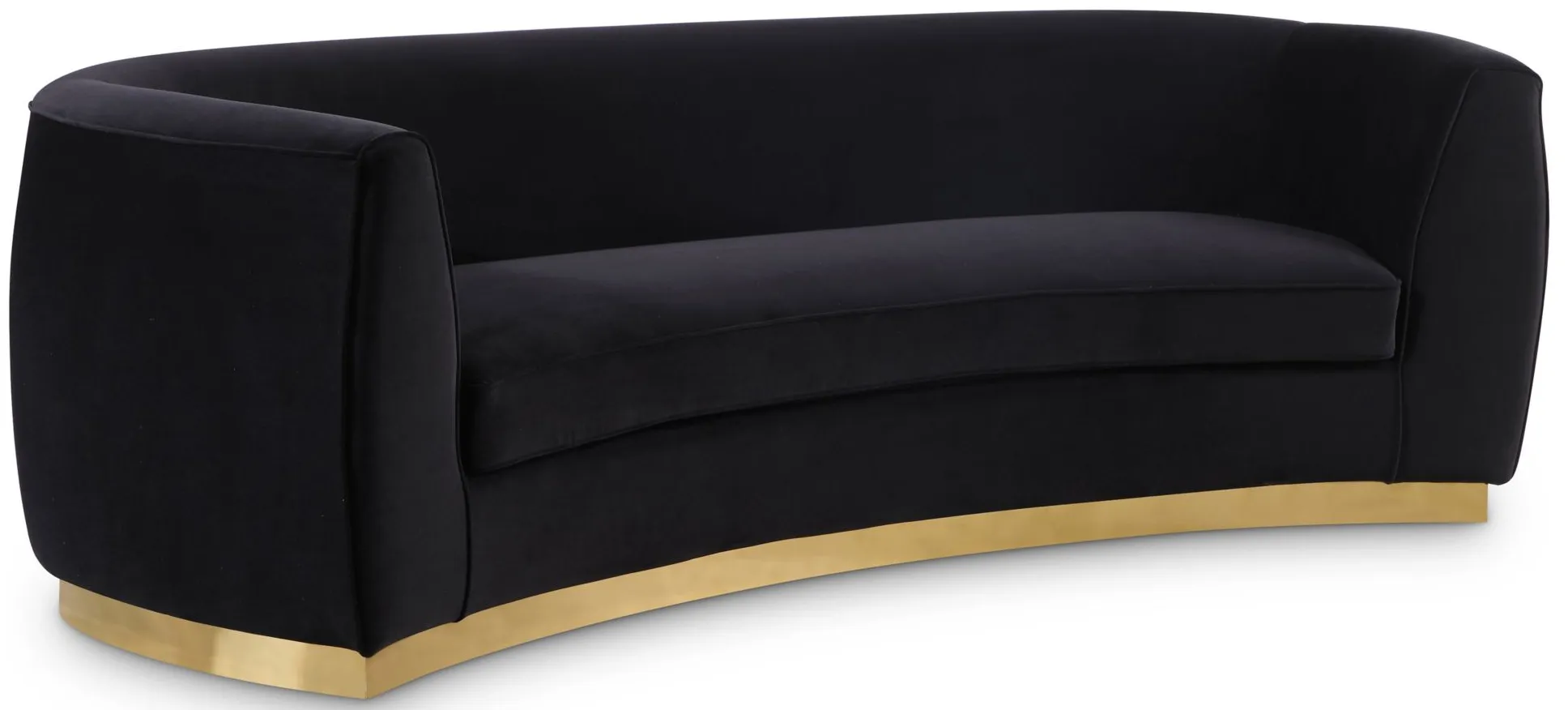 Julian Velvet Sofa in Black & Gold by Meridian Furniture
