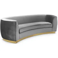 Julian Velvet Sofa in Grey & Gold by Meridian Furniture