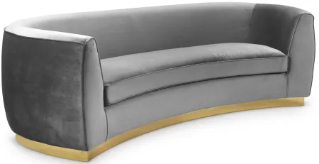 Julian Velvet Sofa in Grey & Gold by Meridian Furniture