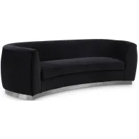 Julian Velvet Sofa in Black & Silver by Meridian Furniture
