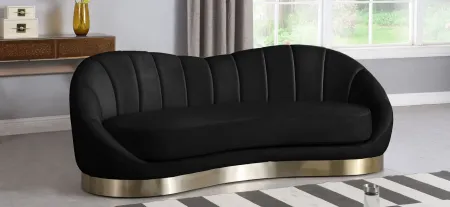Shelly Velvet Sofa in Black by Meridian Furniture