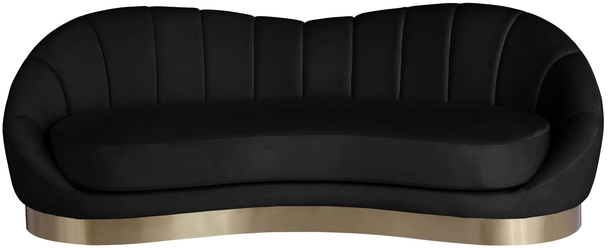 Shelly Velvet Sofa in Black by Meridian Furniture