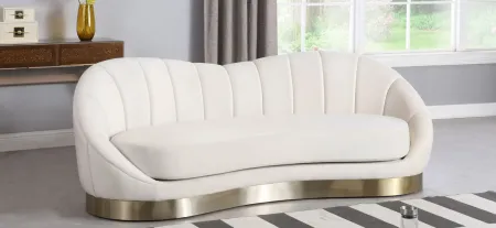 Shelly Velvet Sofa in Cream by Meridian Furniture