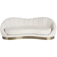 Shelly Velvet Sofa in Cream by Meridian Furniture
