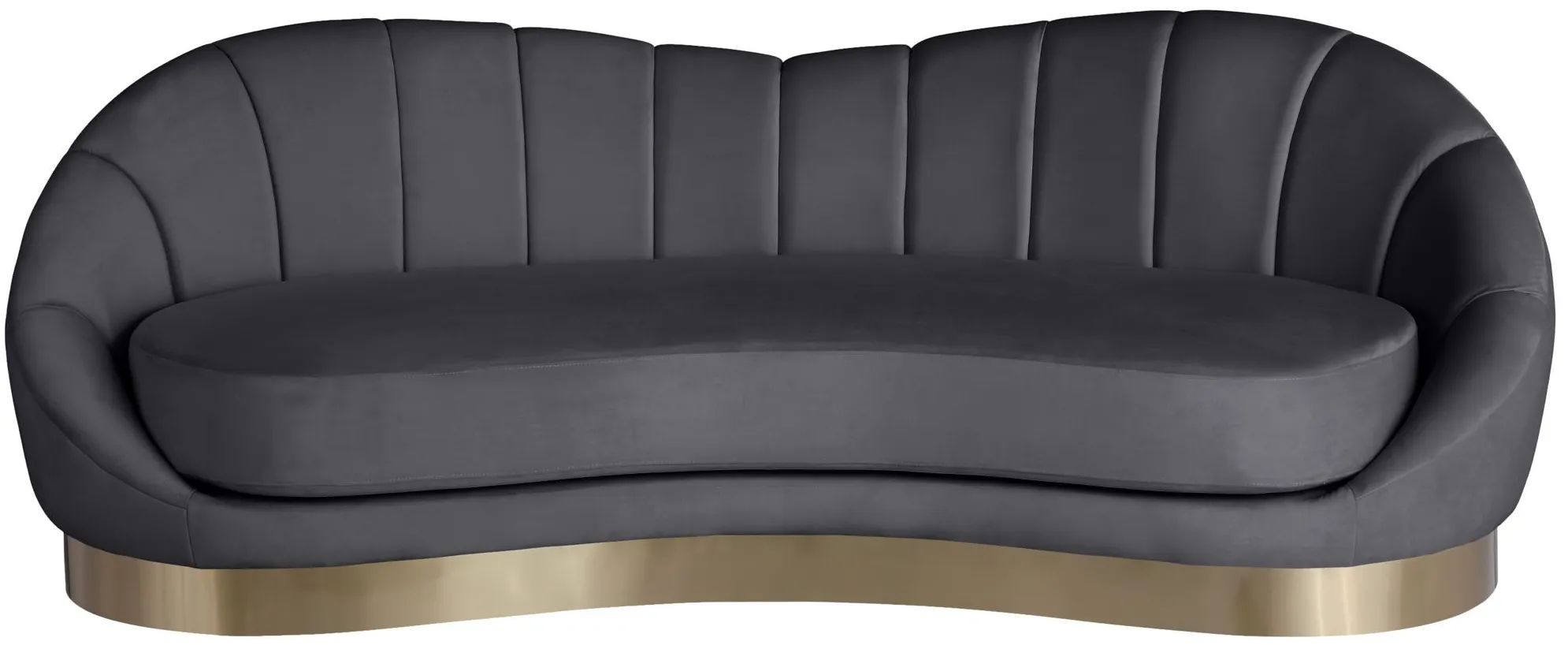 Shelly Velvet Sofa in Grey by Meridian Furniture
